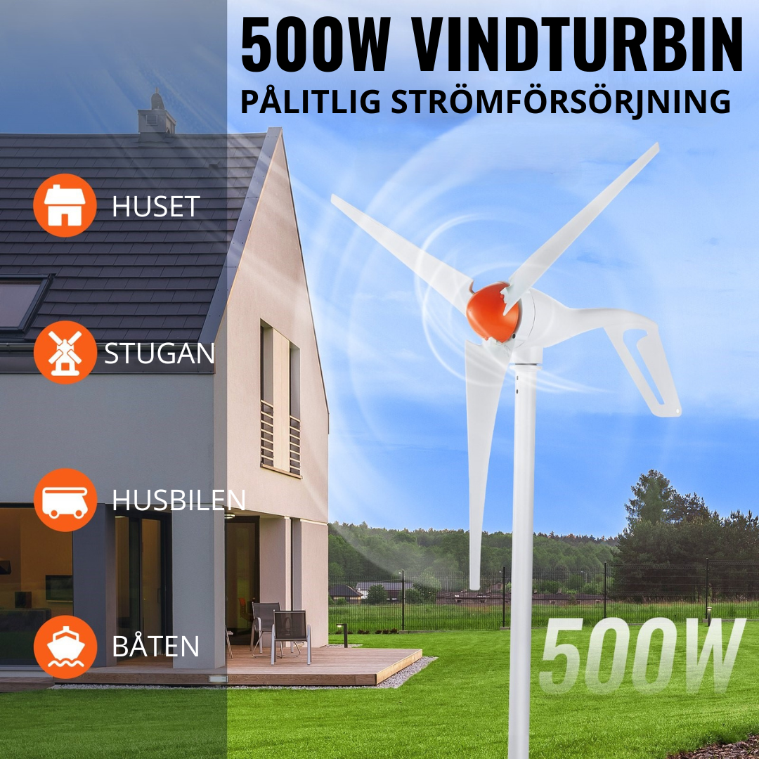 Tuuliturbiinipaketti 3 lapaa, MPPT-säädin 500 W