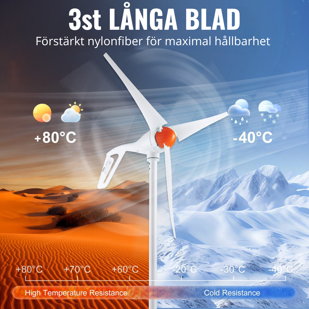 Tuuliturbiinipaketti 3 lapaa, MPPT-säädin 500 W