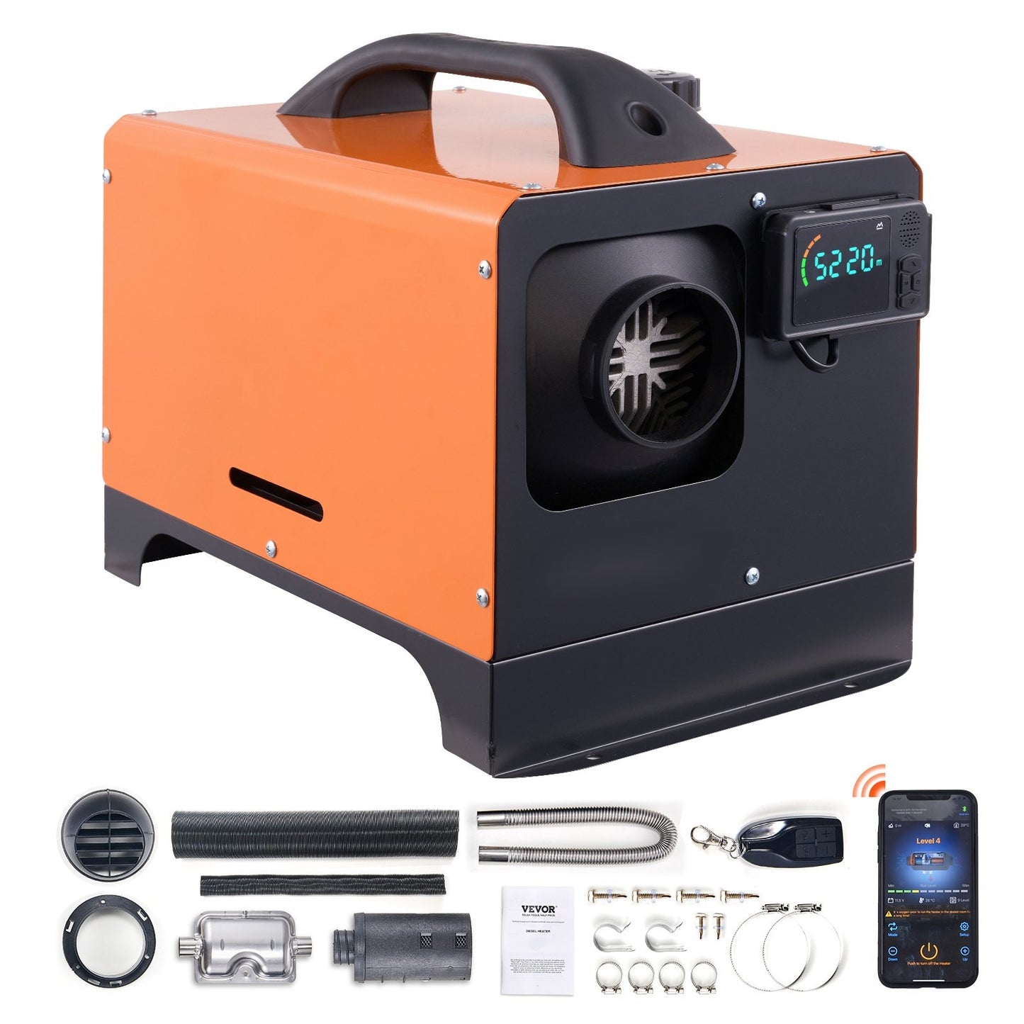 Diesel-ilmalämmitin 8 kW, 12 V kannettava - BLUETOOTH