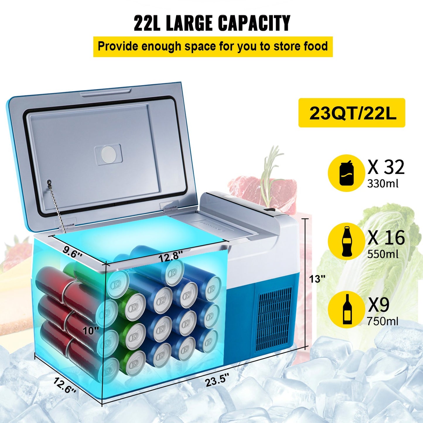 22 Liter Kyl/Frys Bluetooth App styrning
