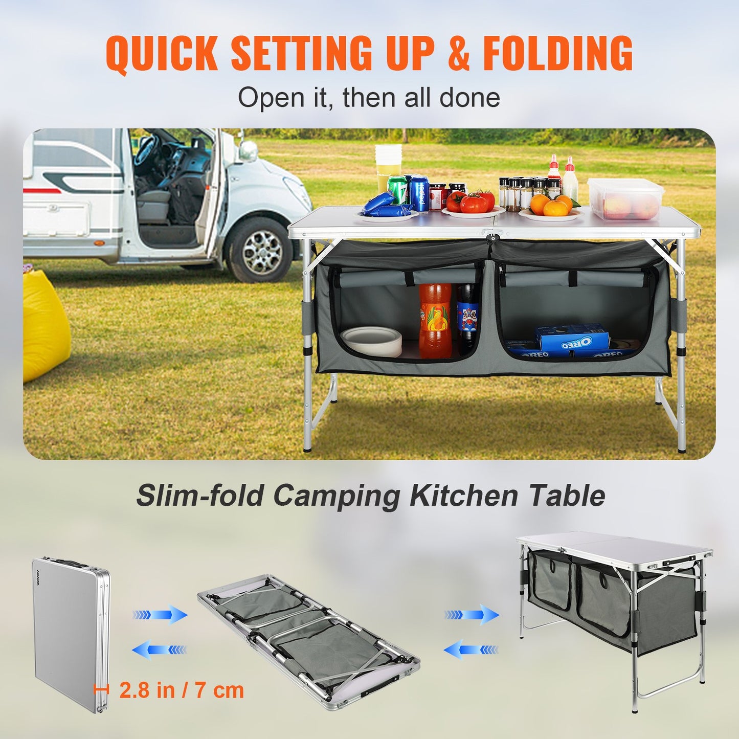 Hopfällbart campingskåp