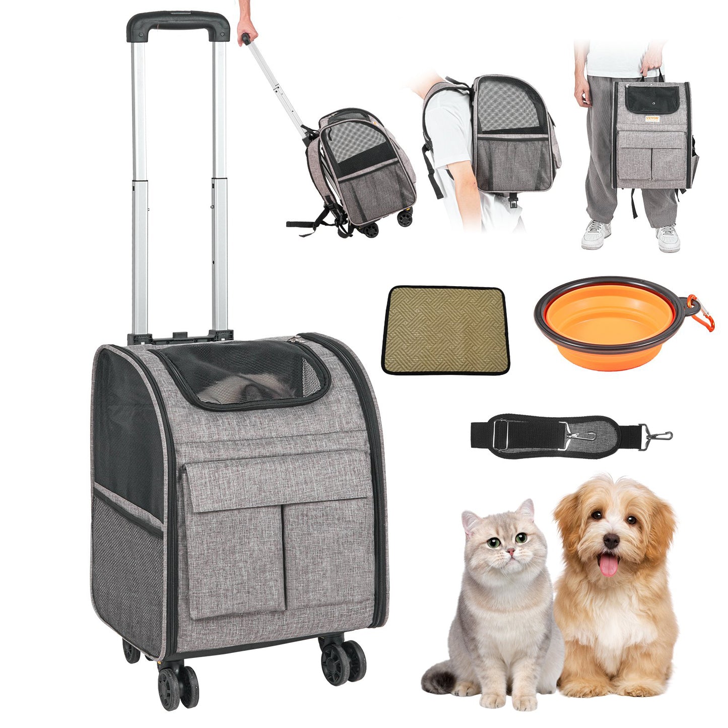 Rullvagn för hund/katt - 8 kg