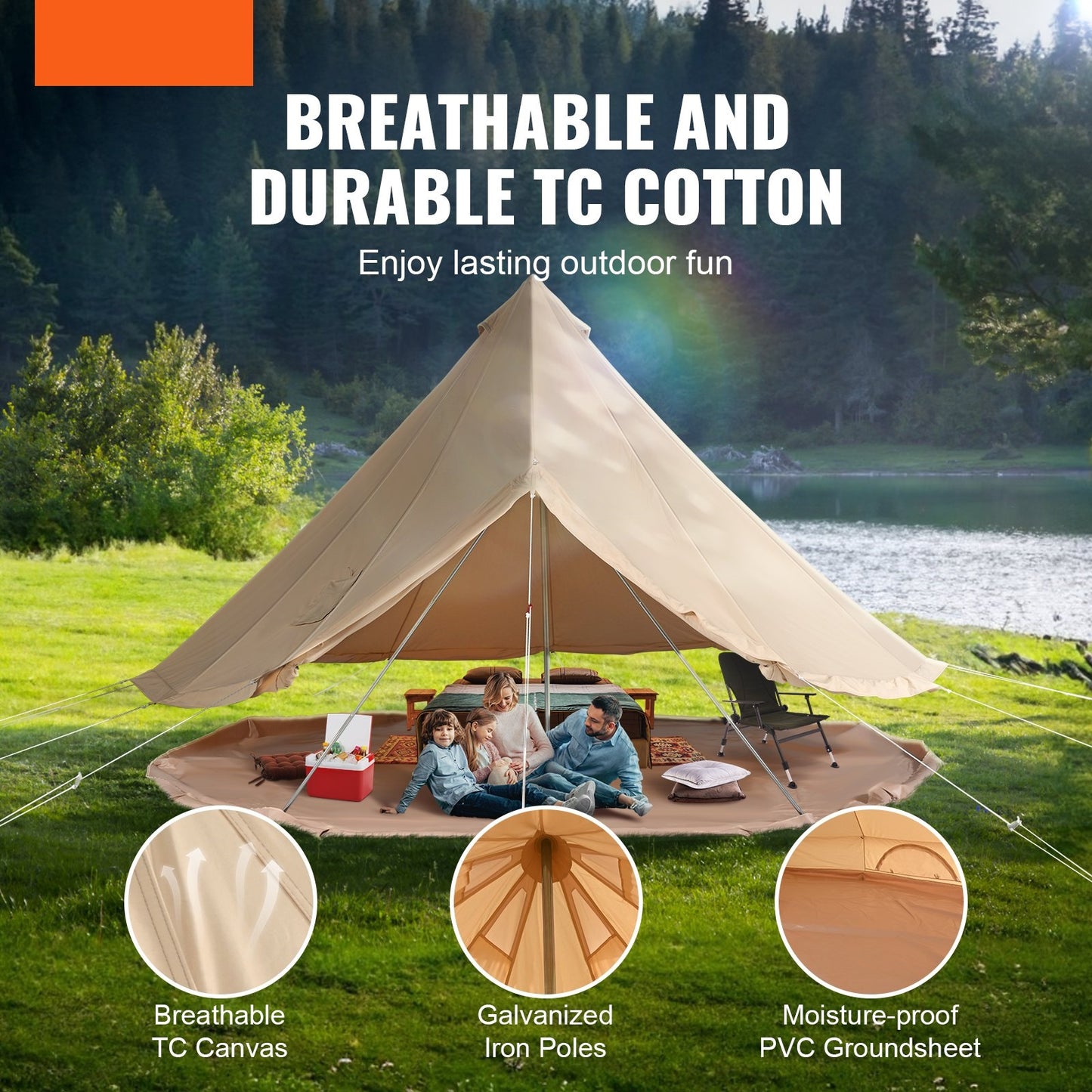 Glamping Canvas Tält - 4 Meter