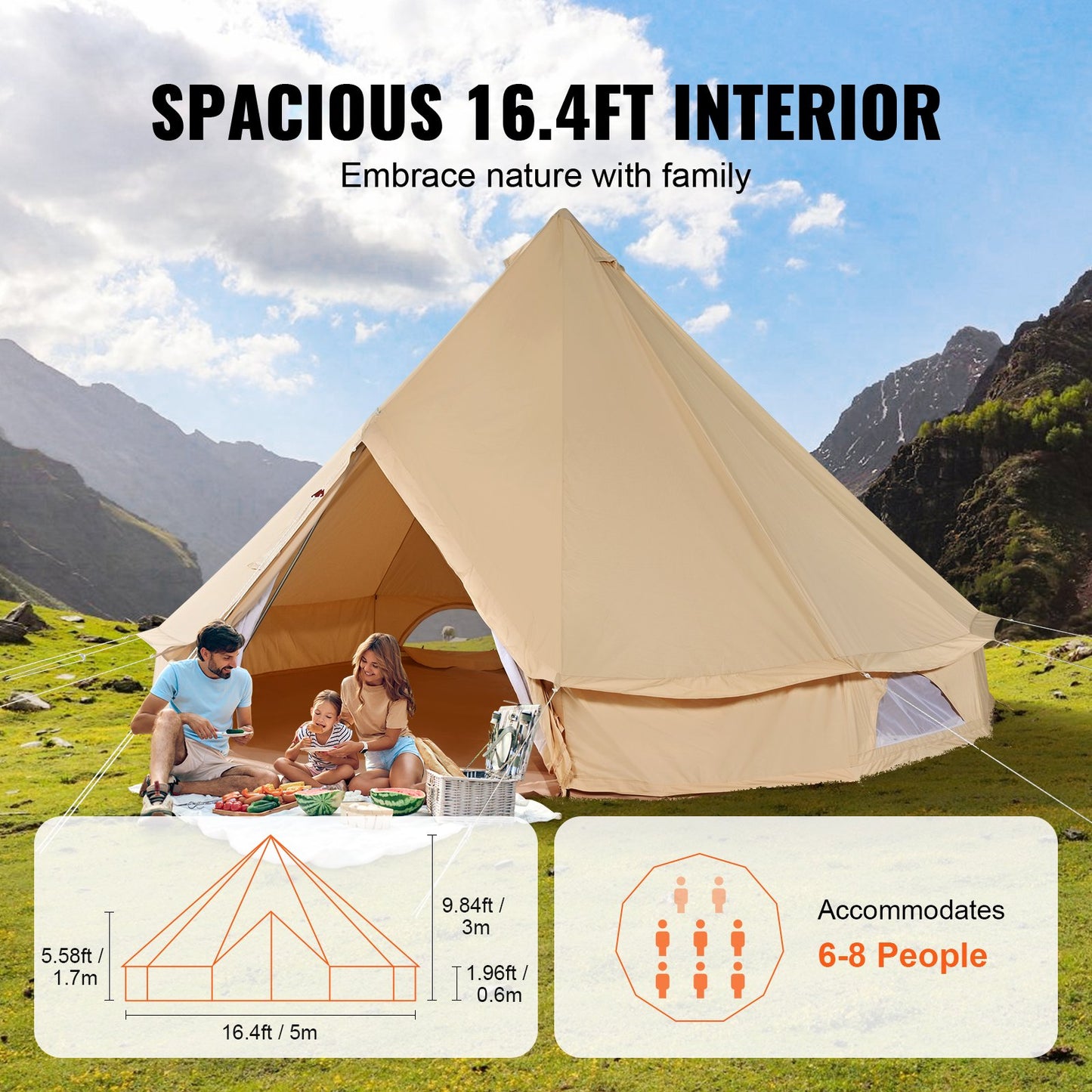 Glamping Canvas Tält - 4 Meter