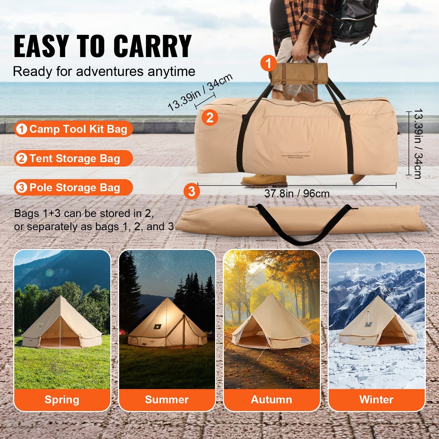 Glamping Canvas Tält - 4 Meter