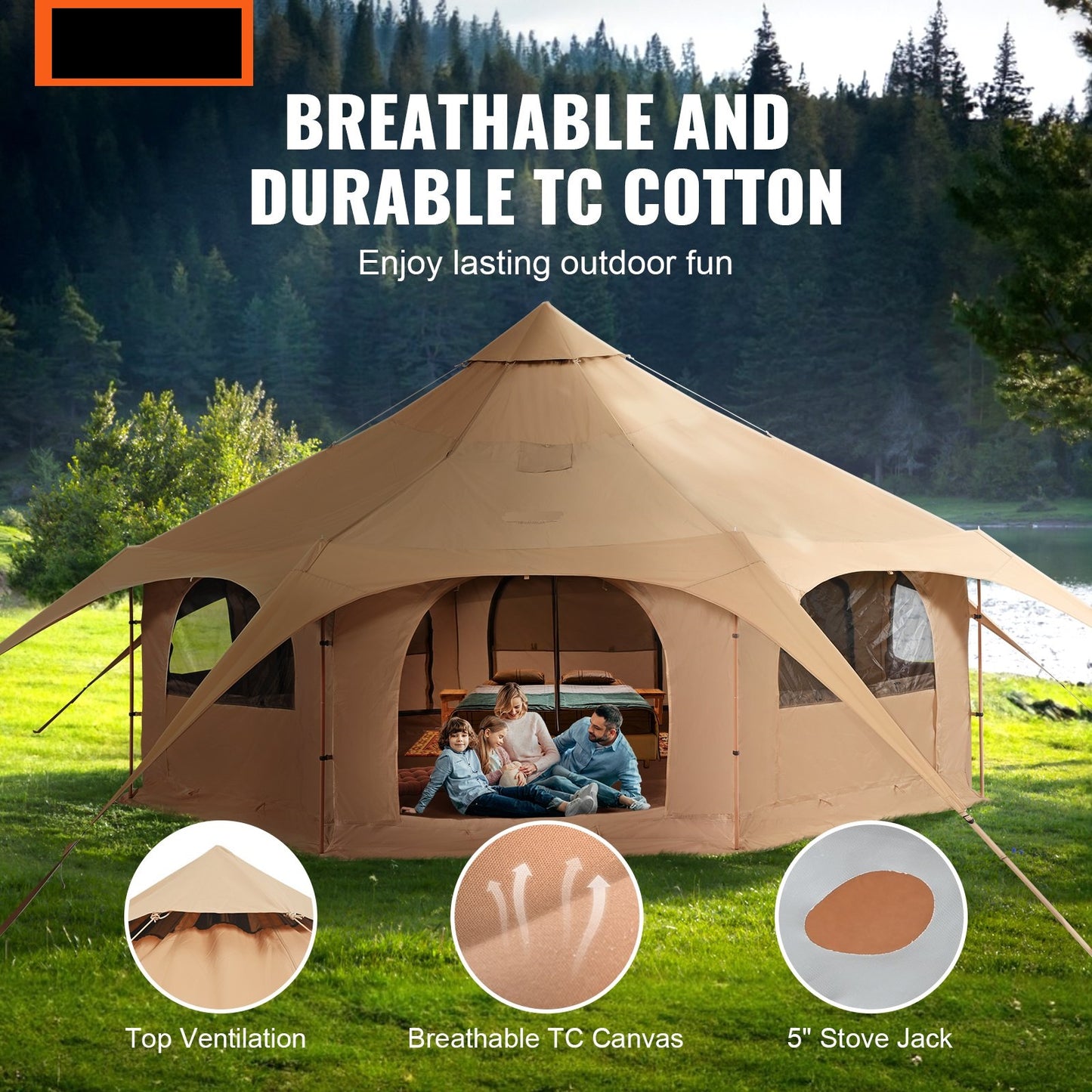 Glamping-kanvassirkusteltta - 5 metriä
