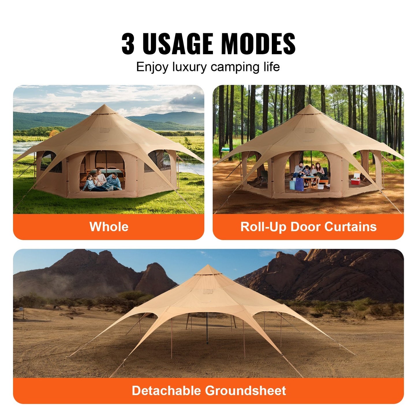 Glamping-kanvassirkusteltta - 5 metriä