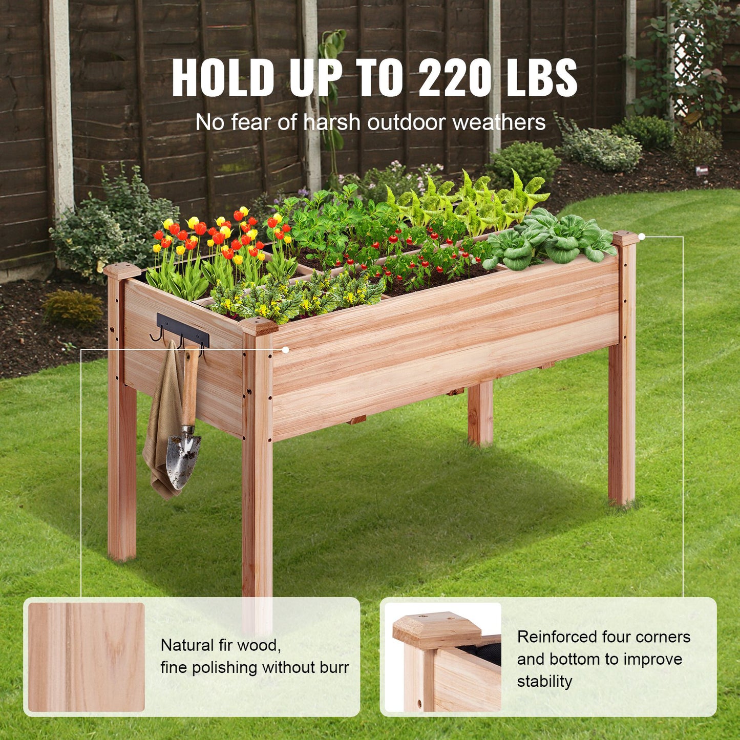 Upphöjd planteringslåda 120 cm