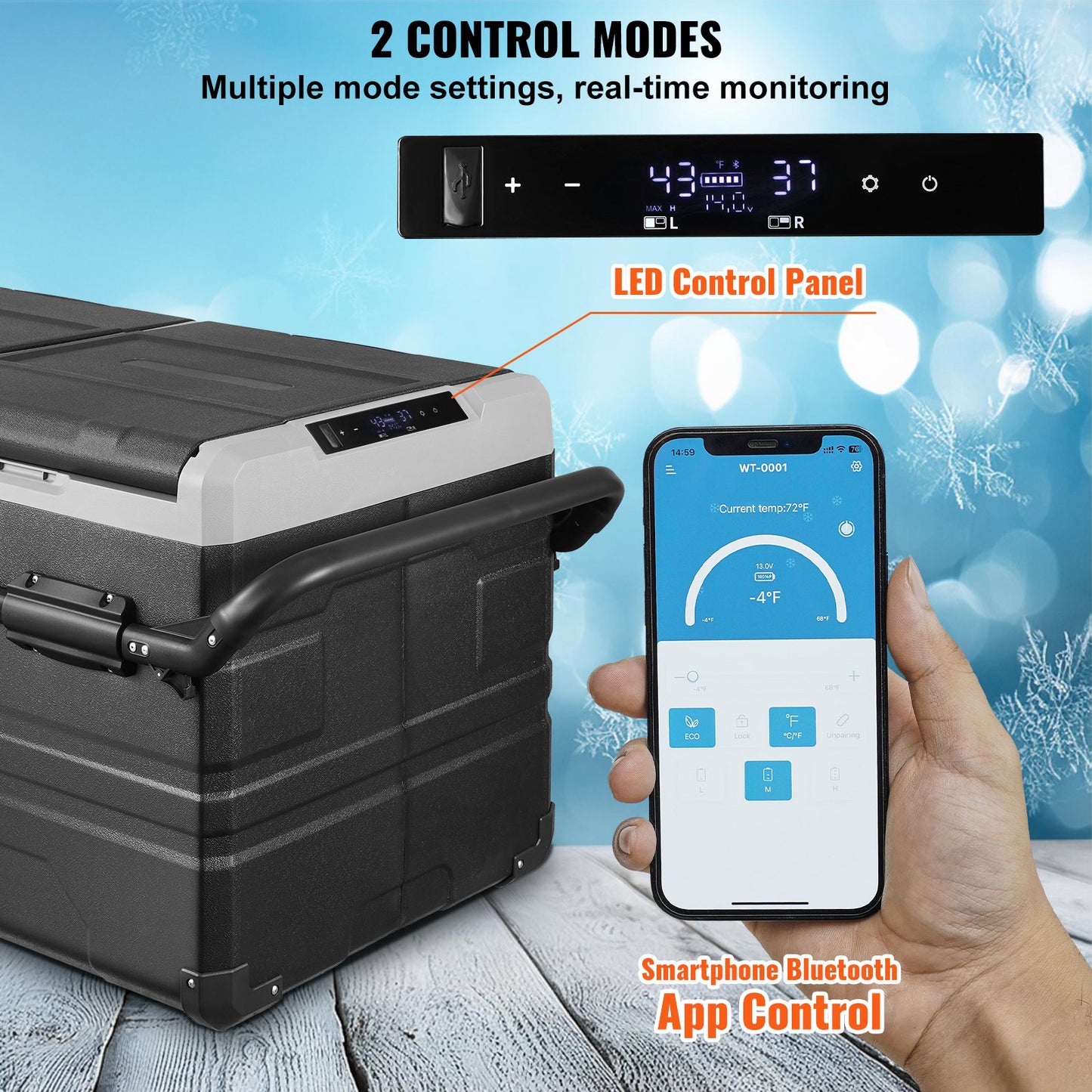MEGA 115 Liter Kyl/Frys 2 Fack / 2 Temperaturer - Bluetooth App styrning