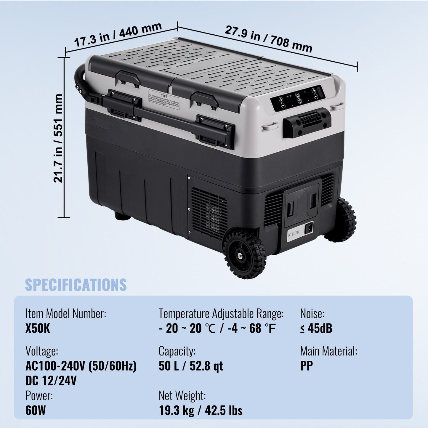 50 Liter Kyl/Frys 2 Fack / 2 Temperaturer