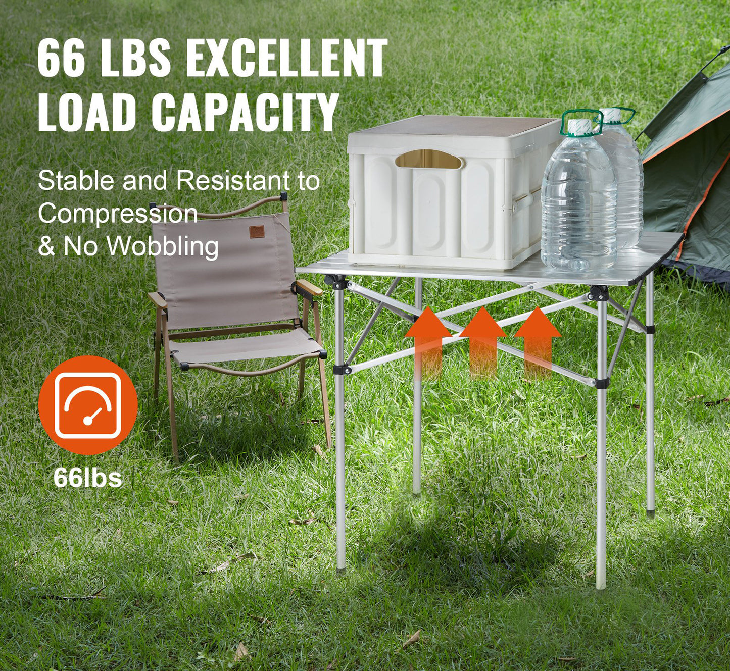 Hopfällbart campingbord 70 cm