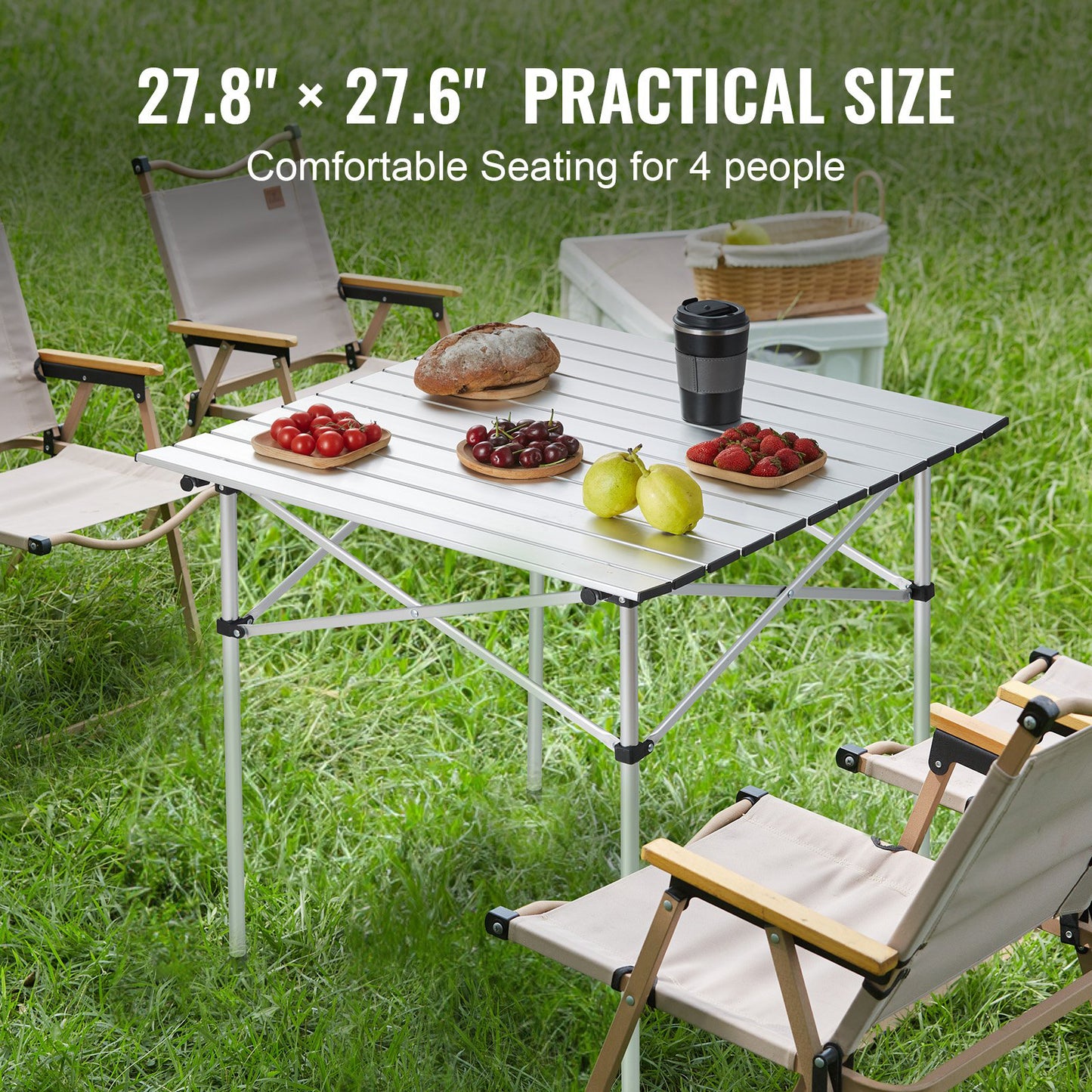 Hopfällbart campingbord 70 cm