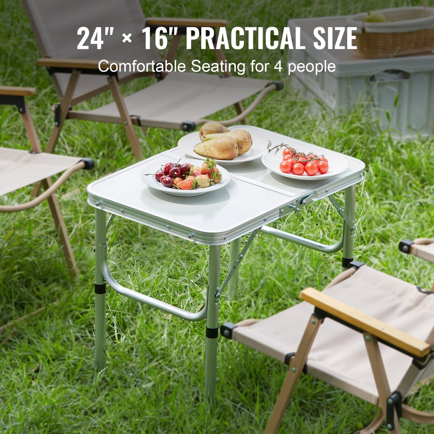 Hopfällbart campingbord 61 cm
