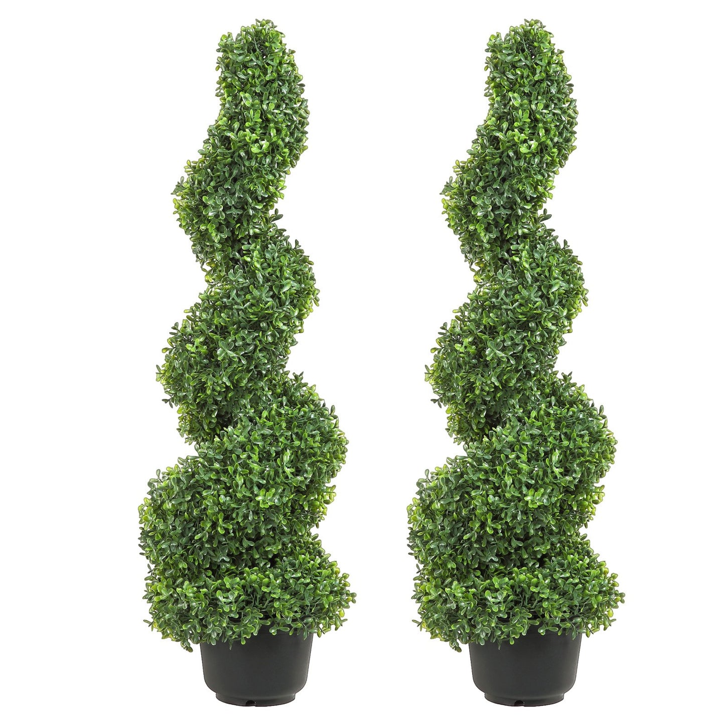 Konstgjord växt Buxbomsträd spiralformad - 122 cm - 2-pack