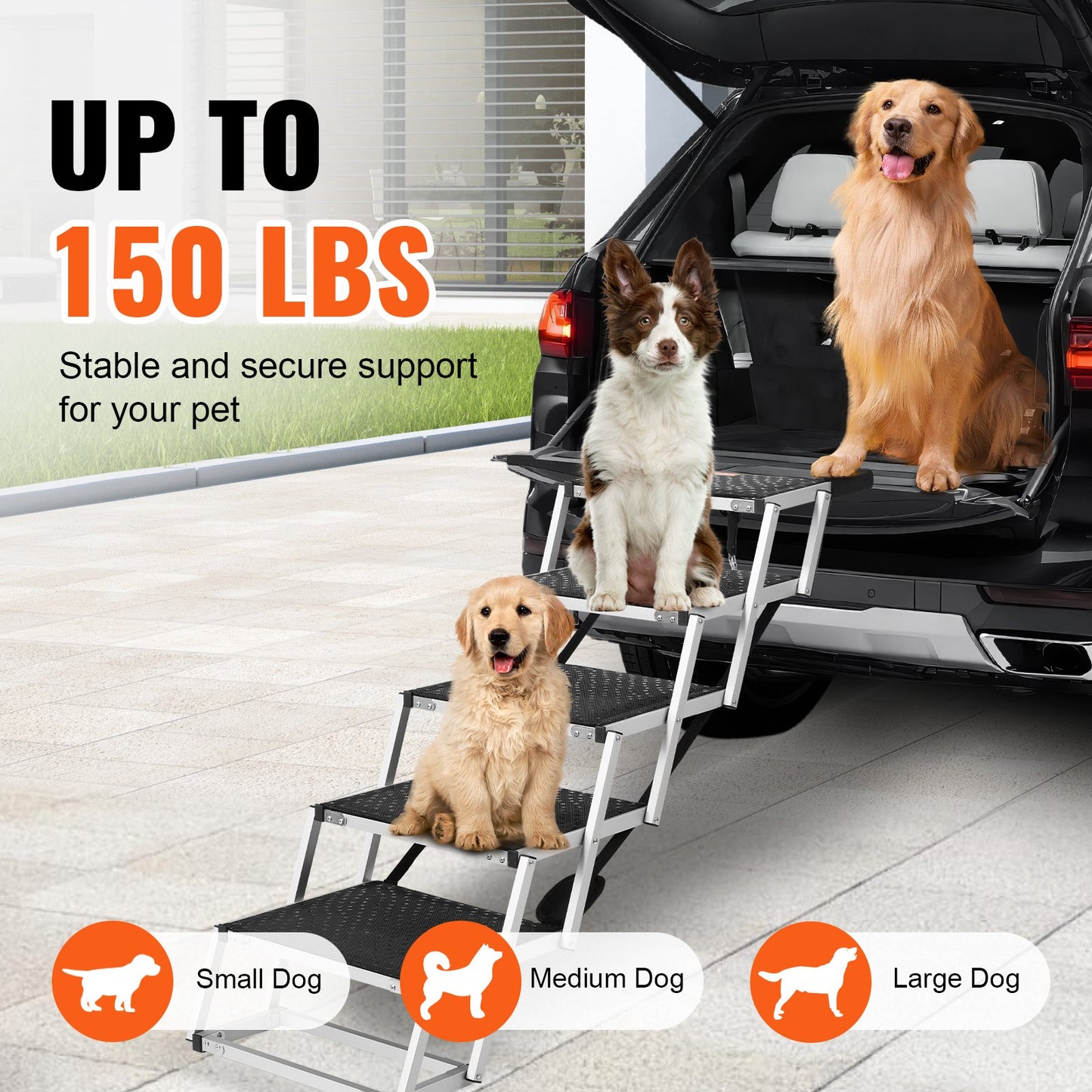 Hundtrappa för bil - 81 cm