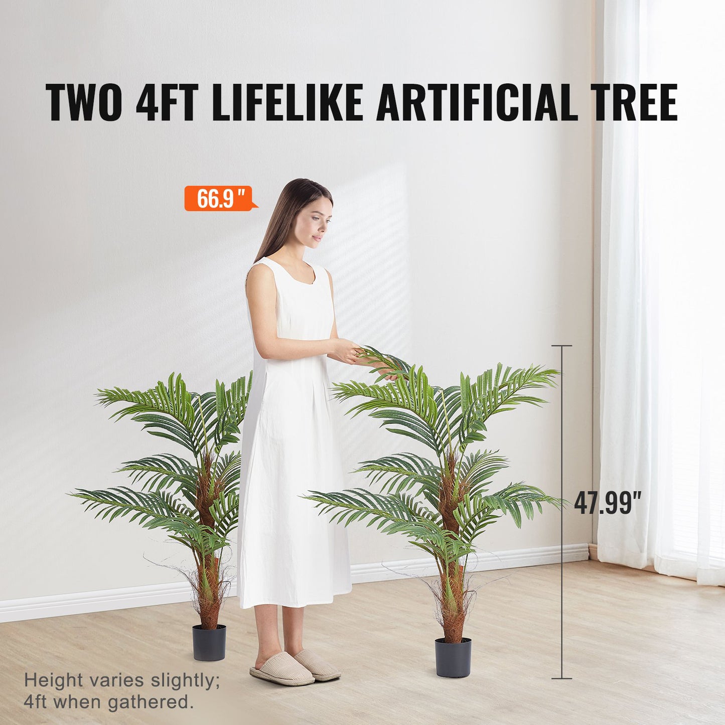 Konstgjord växt Betelpalm - 1,2 m - 2-pack