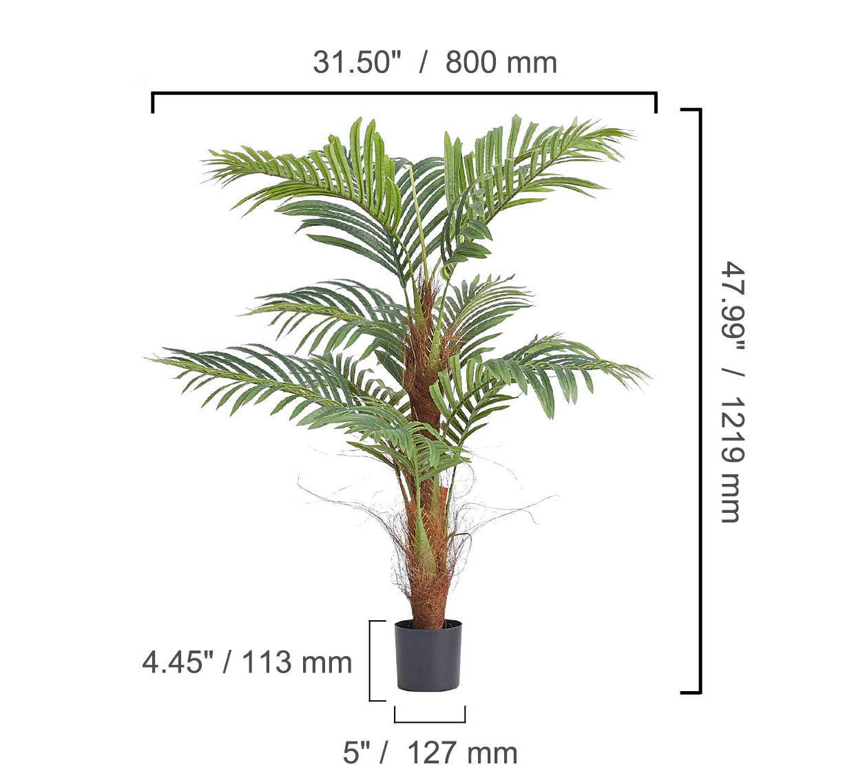 Konstgjord växt Betelpalm - 1,2 m - 2-pack