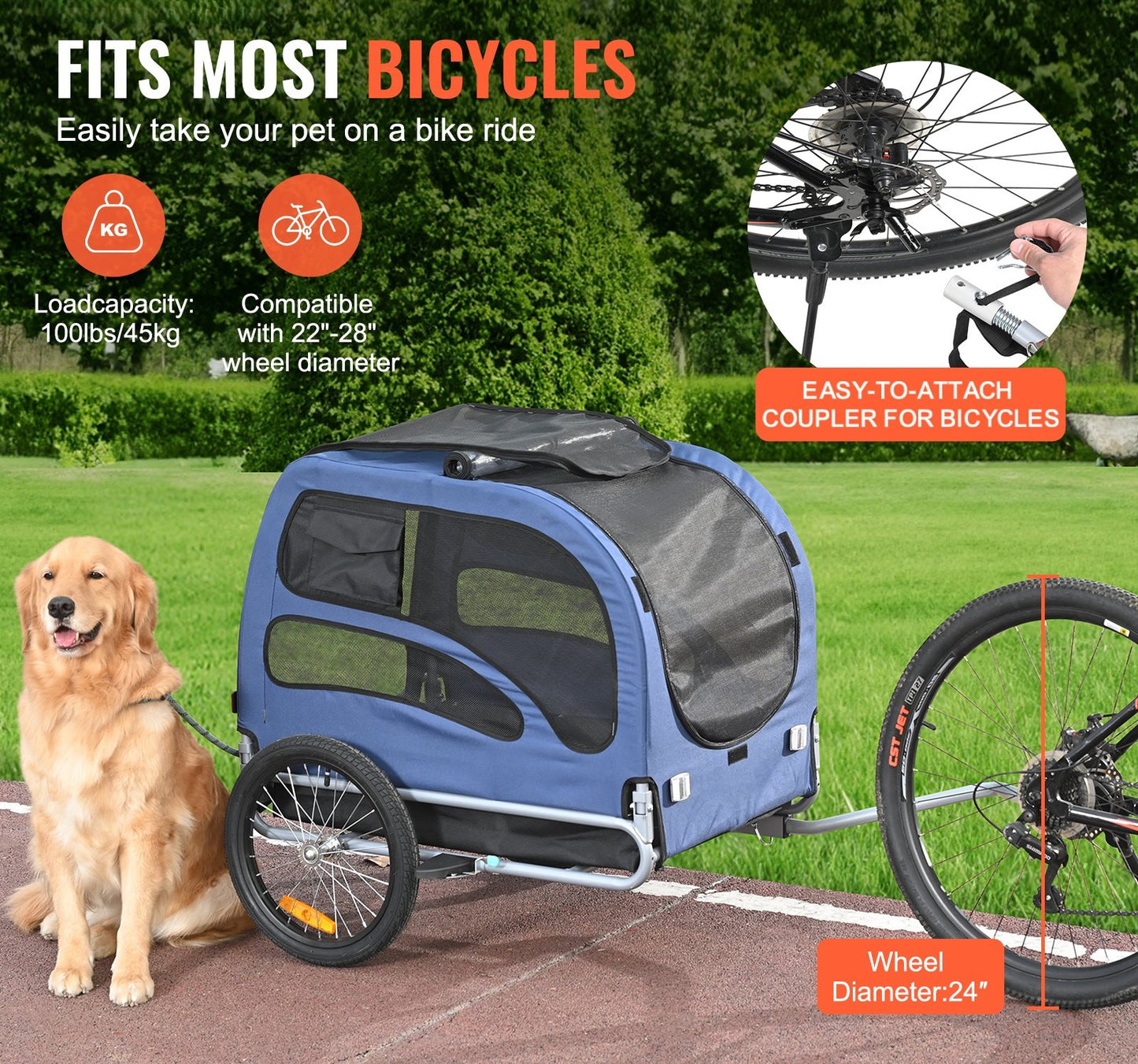 Hundcykelvagn - Large
