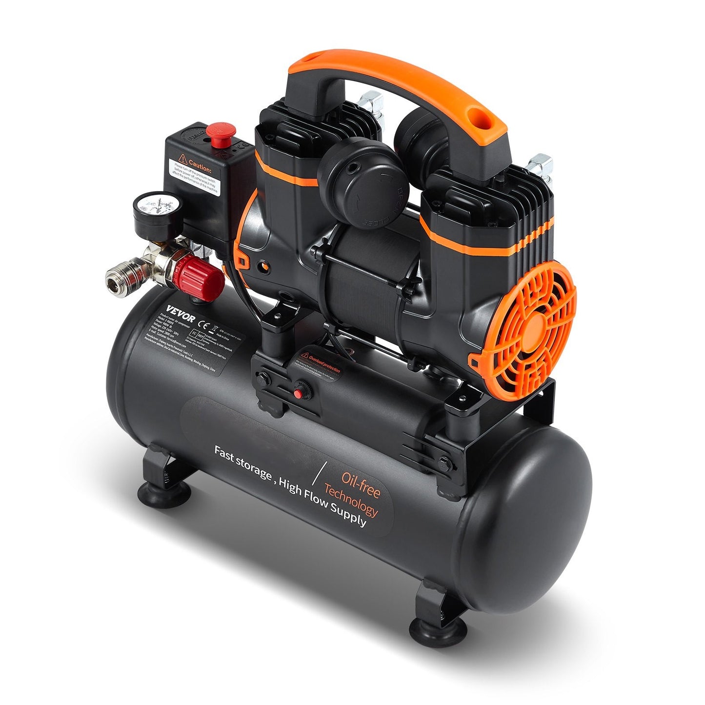 Luftkompressor 8L, Ultra tyst oljefri