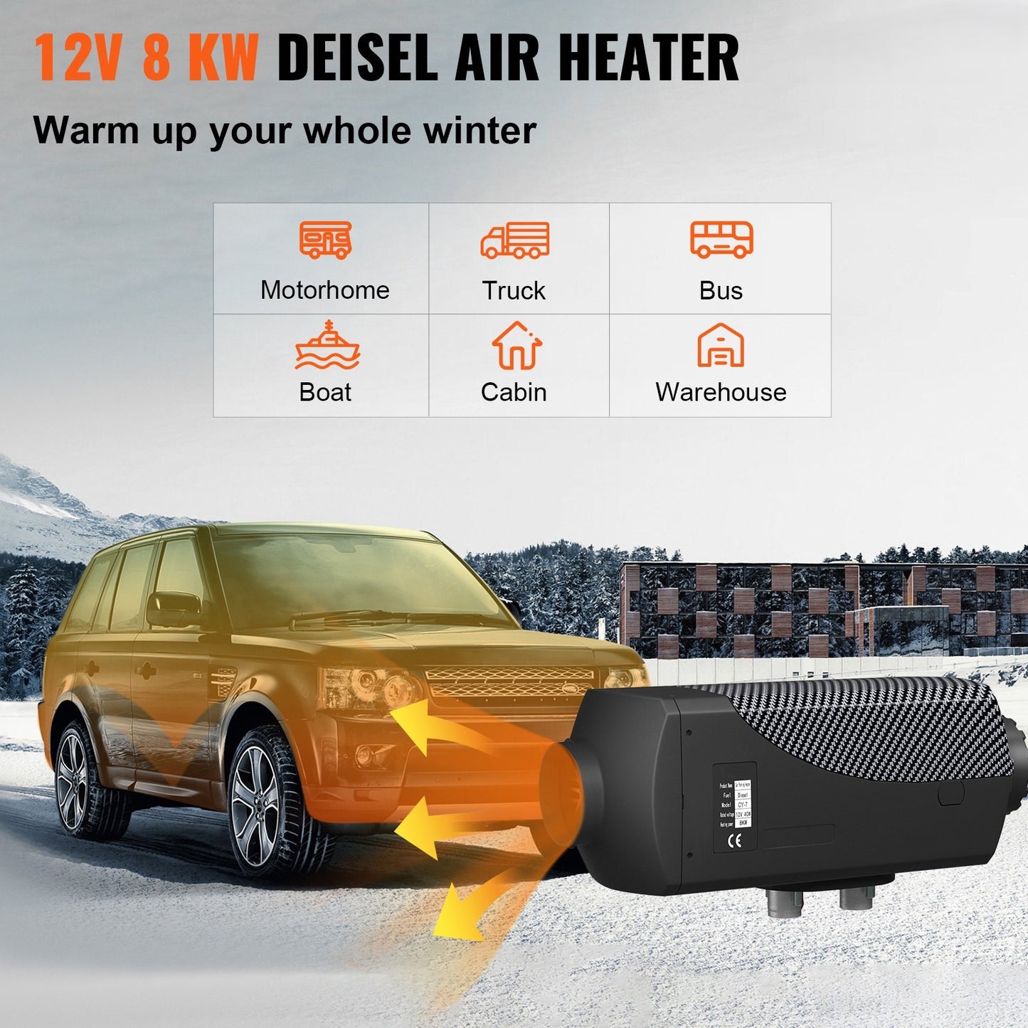 Diesel-ilmalämmitin 8 kW, Asennuspaketti