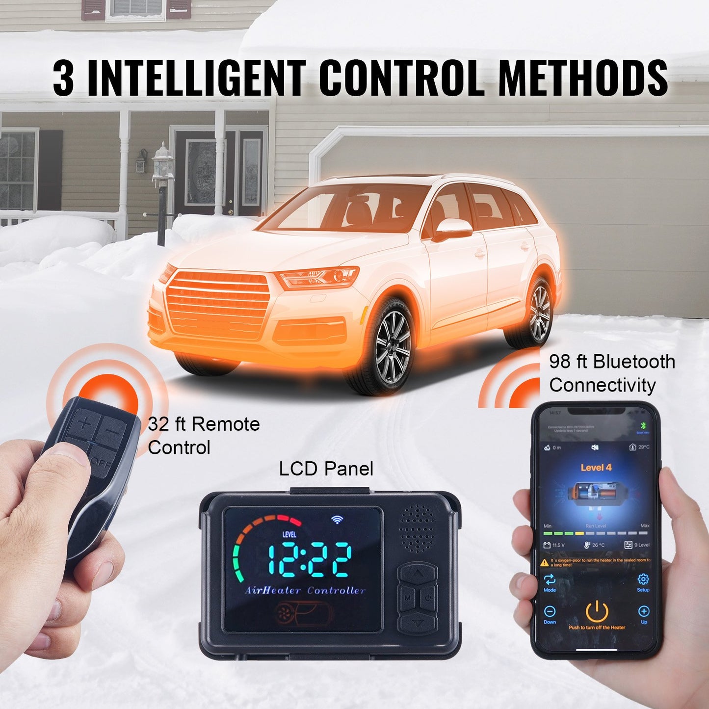 Diesel-ilmalämmitin 8 kW, 12 V kannettava - BLUETOOTH