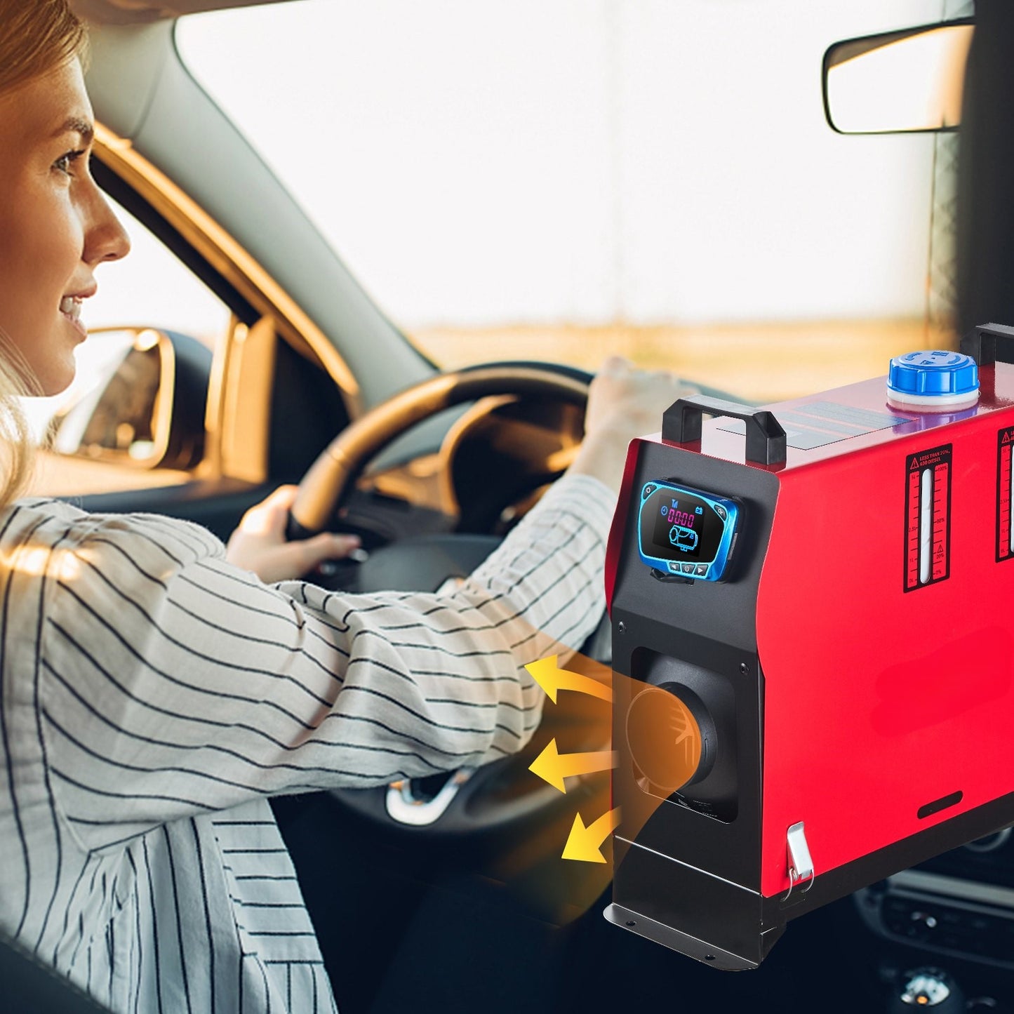 Dieselluftvärmare 8KW, 12V PAKET allt-i-ett LCD-skärm + Fjärrkontroll