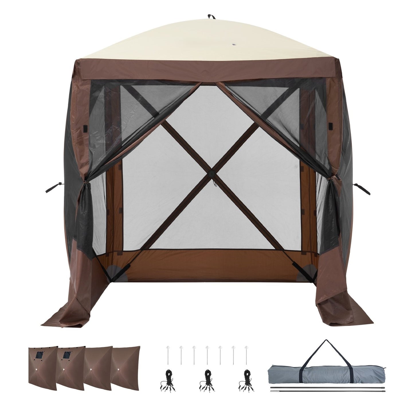 Pop-up-leirintäpaviljonki hyttysverkolla 2x2m
