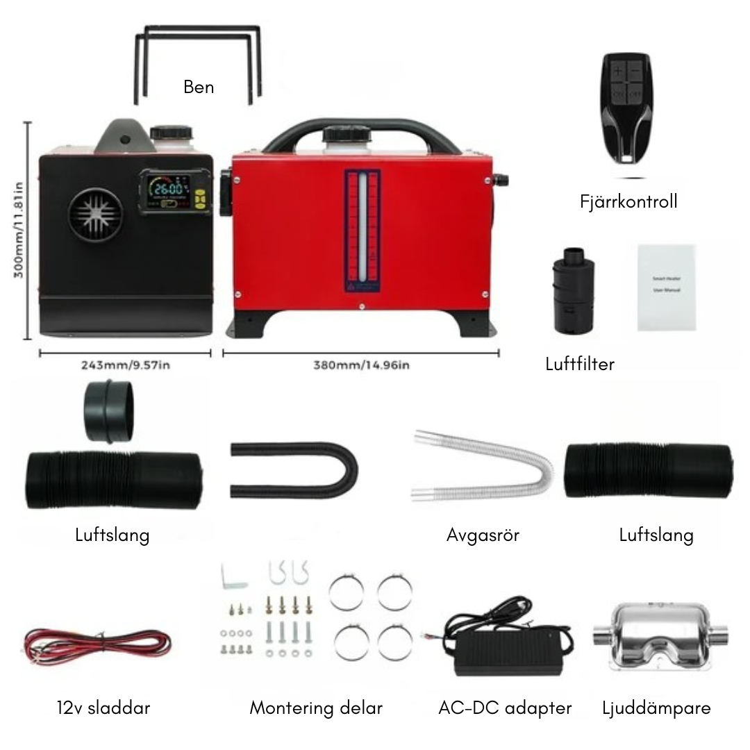 Dieselvärmare 8kW 12v - 230v BLUETOOTH KAMPANJ