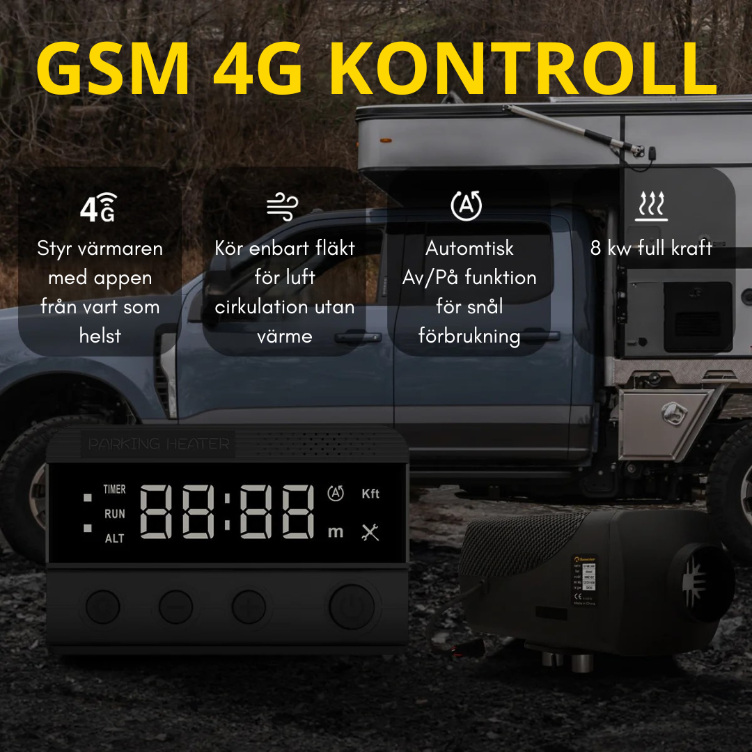 Dieselvärmare 8kW SIM-Kort fjärrstyrning KAMPANJ