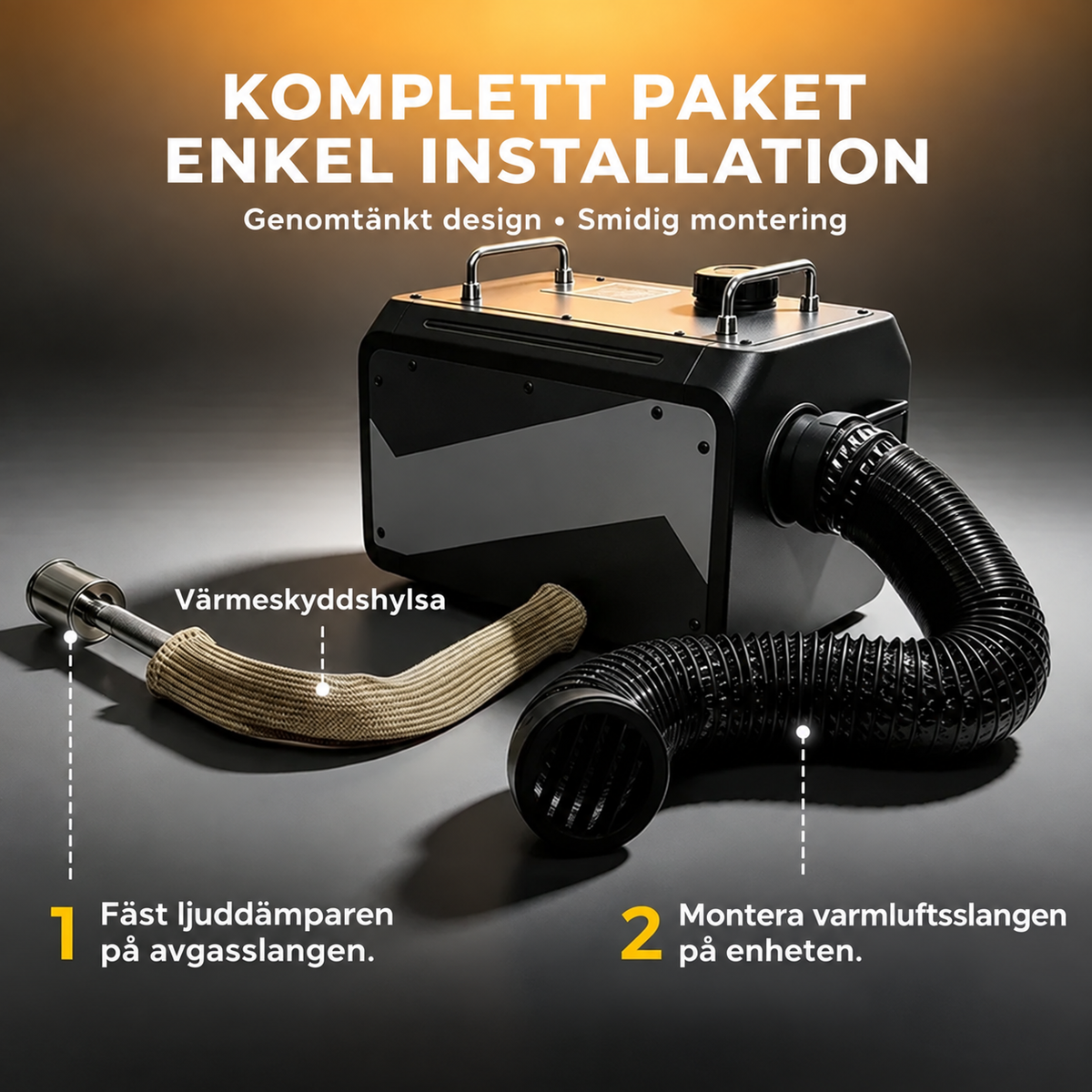 Dieselvärmare Kraftfull 9 kW WiFi, CO-larm
