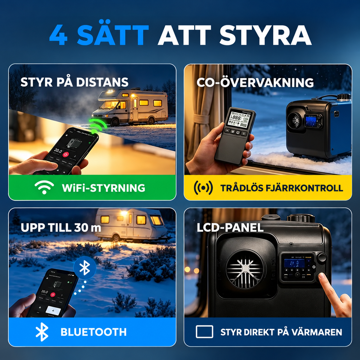 Dieselvärmare 8 KW - WiFi, CO-larm