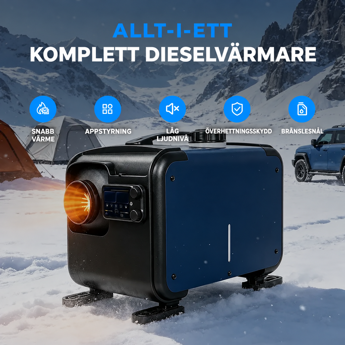 Dieselvärmare 8 KW - WiFi, CO-larm