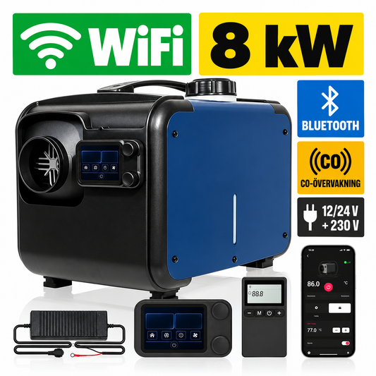 Dieselvärmare 8 KW - WiFi, CO-larm