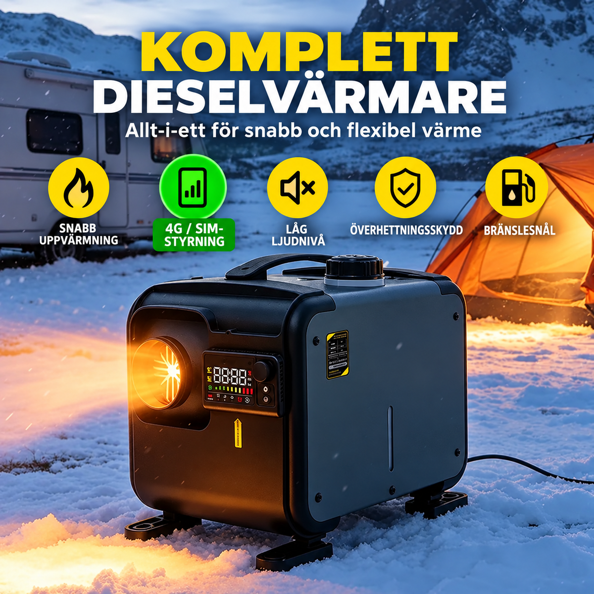 Dieselvärmare 8 kW 4G SIM-kortsstyrning