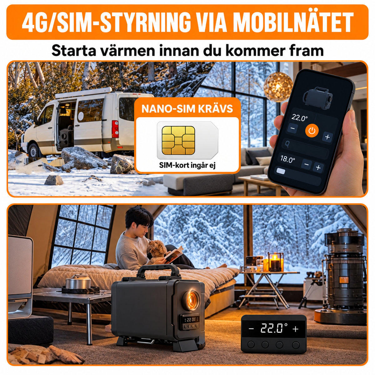 Dieselvärmare 8kW SIM-Kort fjärrstyrning UTFÖRSÄLJNING
