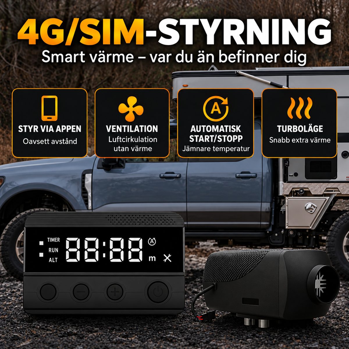 Dieselvärmare 8kW SIM-Kort fjärrstyrning UTFÖRSÄLJNING