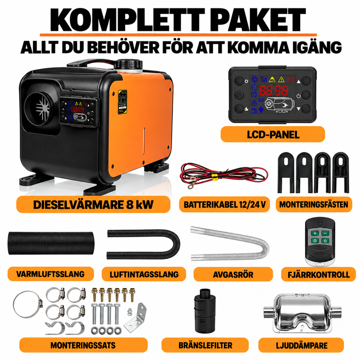 Dieselvärmare 8 kW ALLT-I-ETT