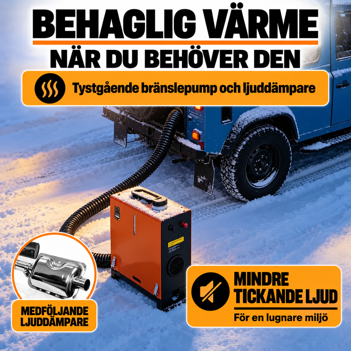Dieselvärmare 8 kW 12/24 V – allt-i-ett HÖG