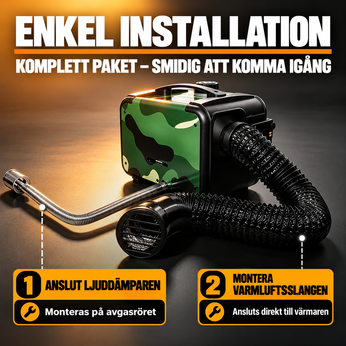 Dieselvärmare 8 kW, Bluetooth - CO-fjärrkontroll