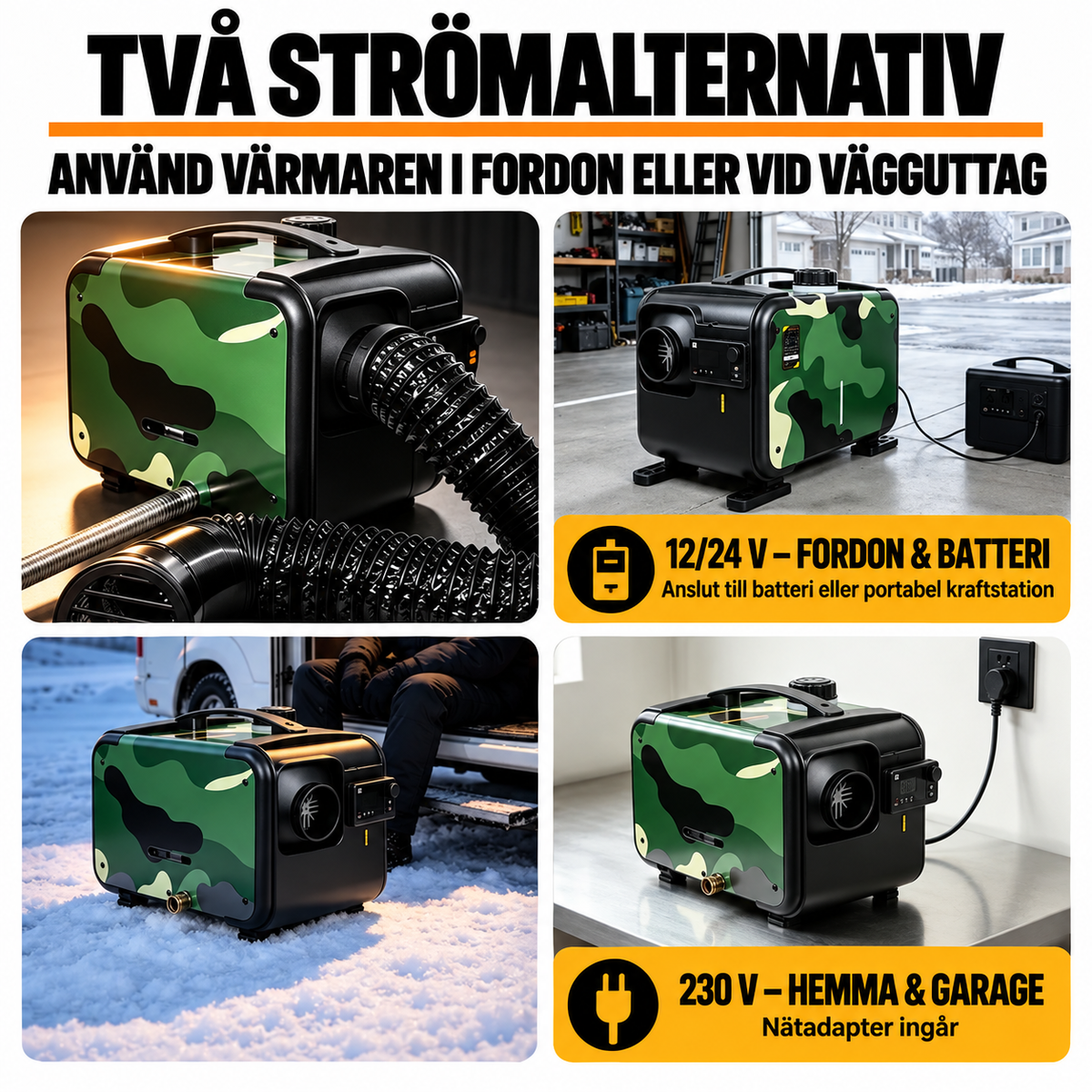Dieselvärmare 8 kW, Bluetooth - CO-fjärrkontroll