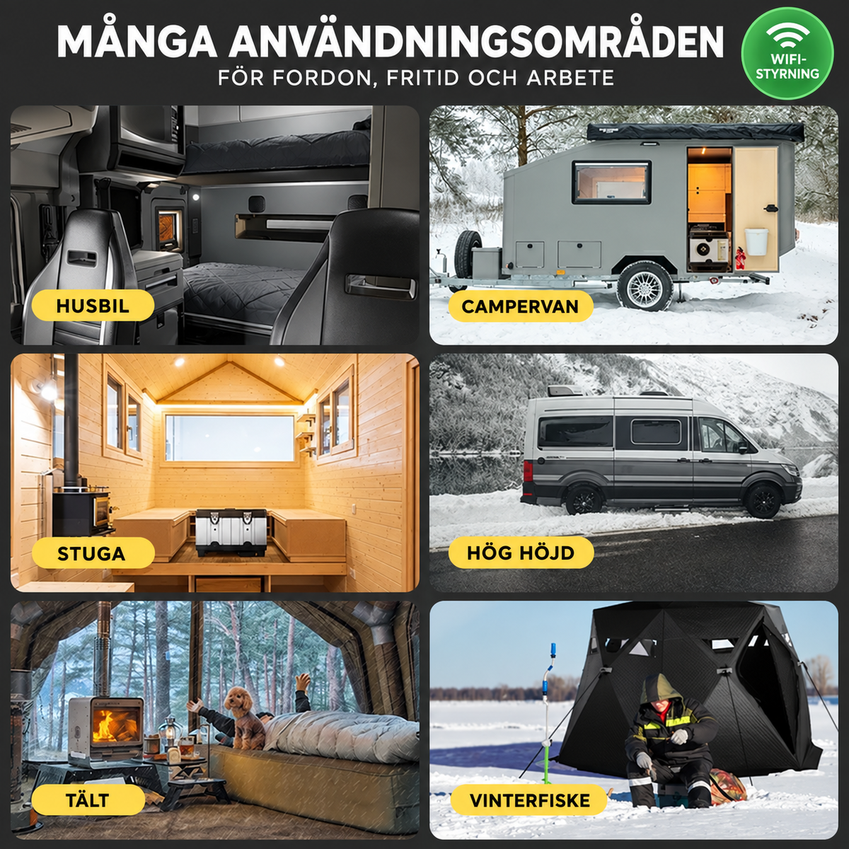 Dieselvärmare 8 kW, WiFi, Bluetooth – 12/24 V