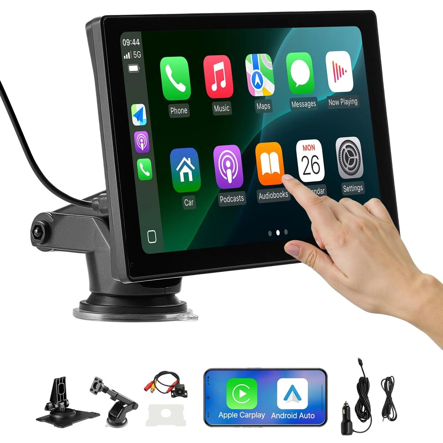 9" Trådlös CarPlay‑skärm