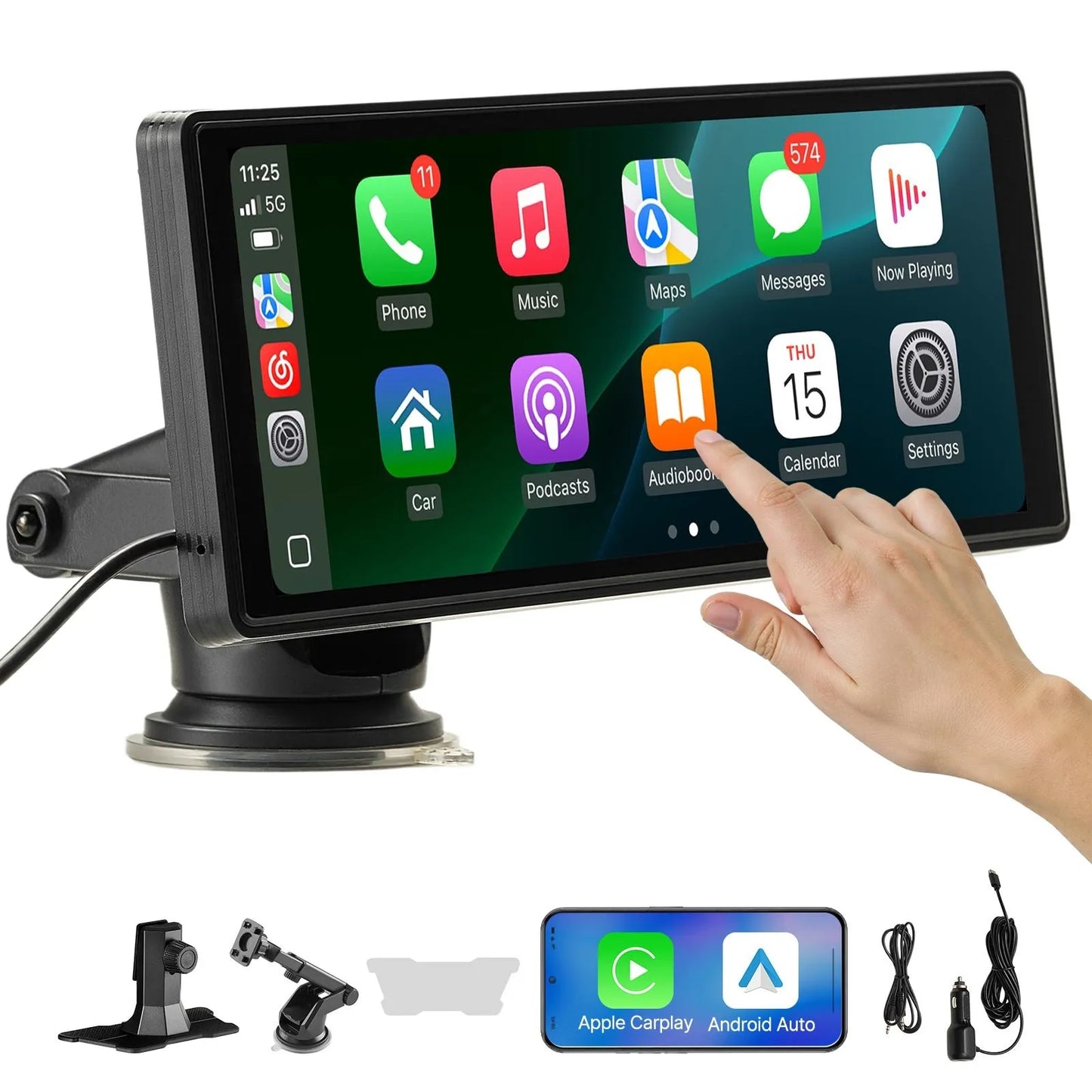 10" Trådlös CarPlay‑skärm
