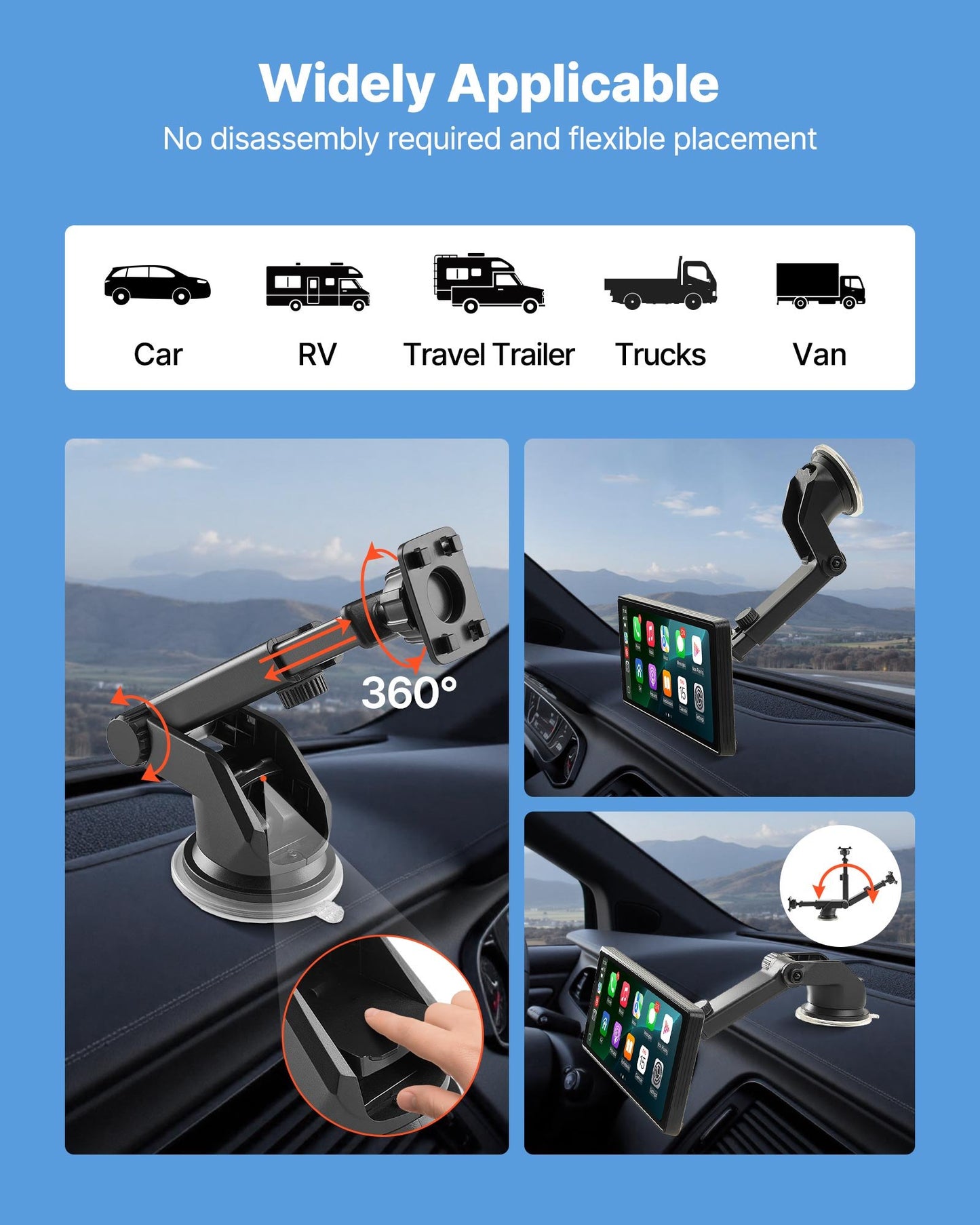 10" Trådlös CarPlay‑skärm