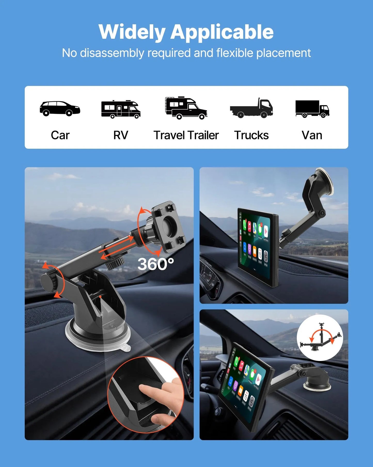 9" Trådlös CarPlay‑skärm