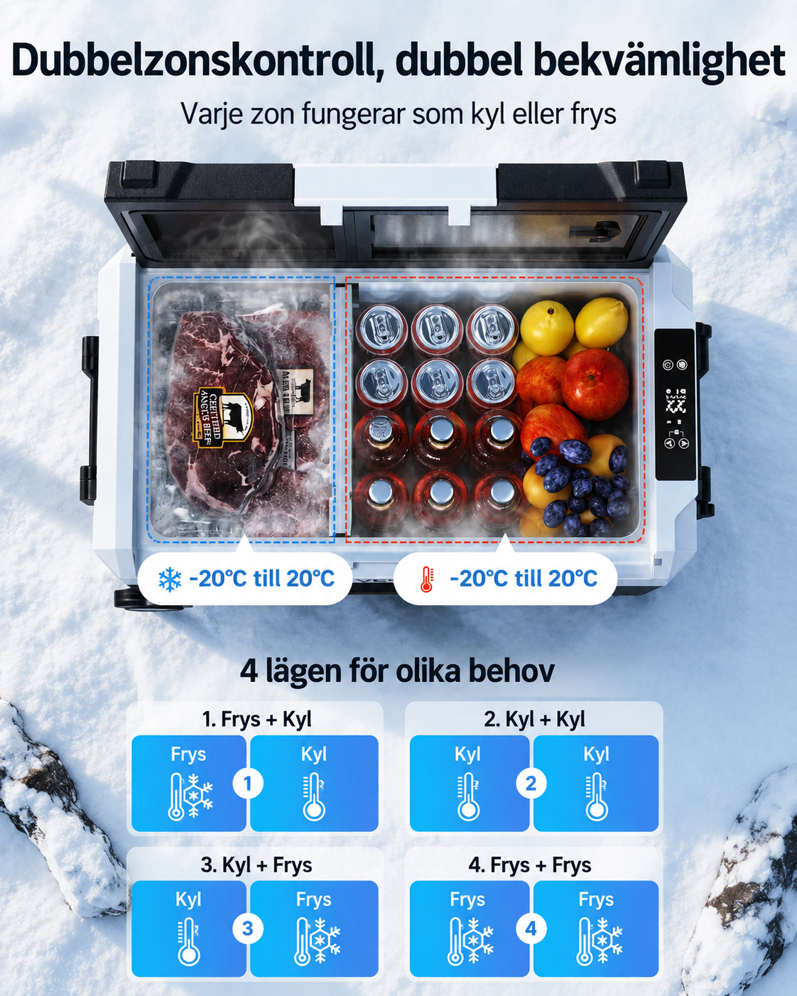 35 Liter Kyl/Frys 2 Fack / 2 Temperaturer
