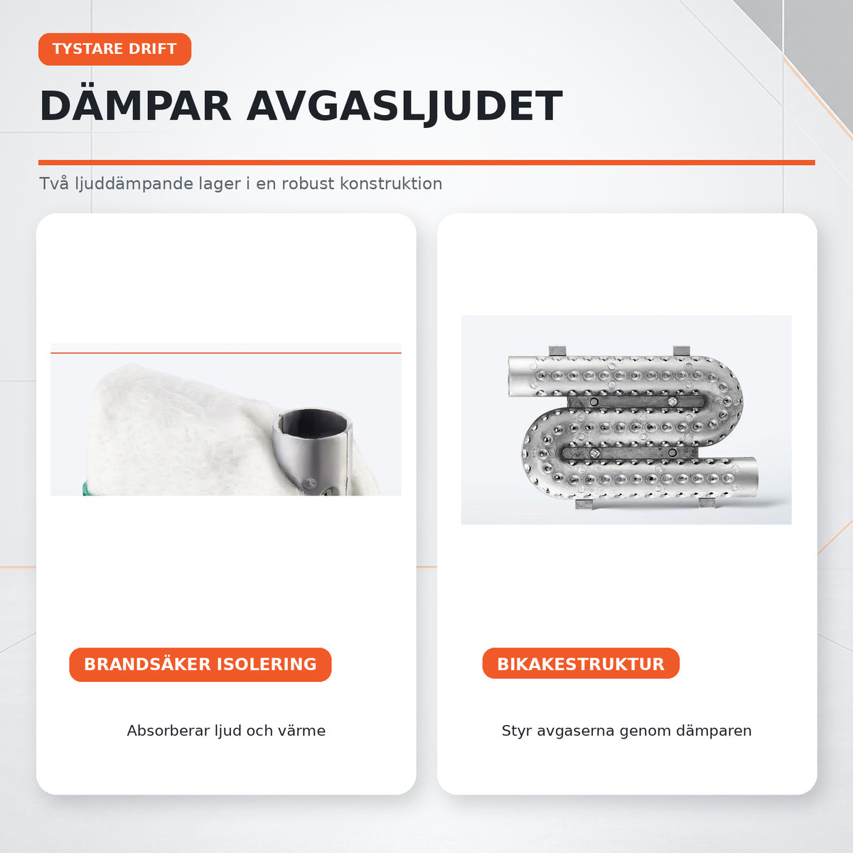 Ljuddämpande konstruktion med brandsäker isolering och bikakestruktur