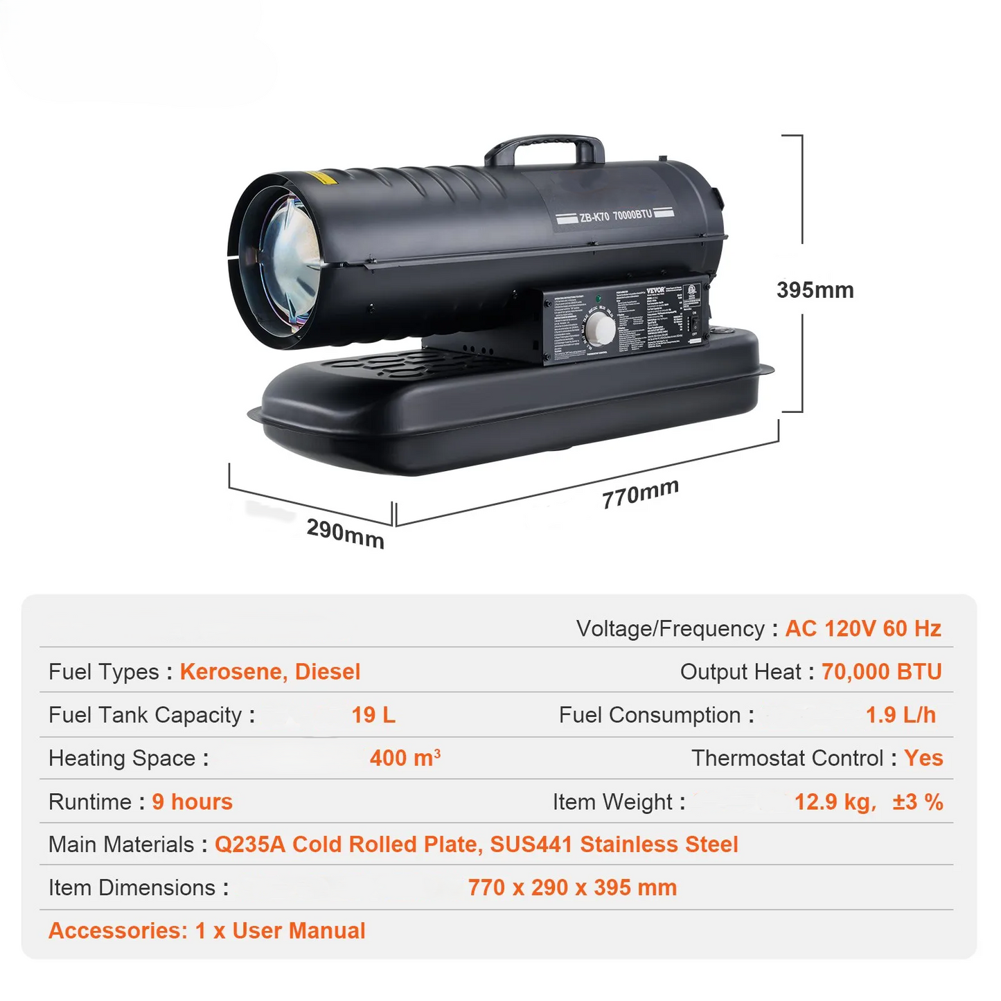 STOR Industri Dieselvärmare 20 kW