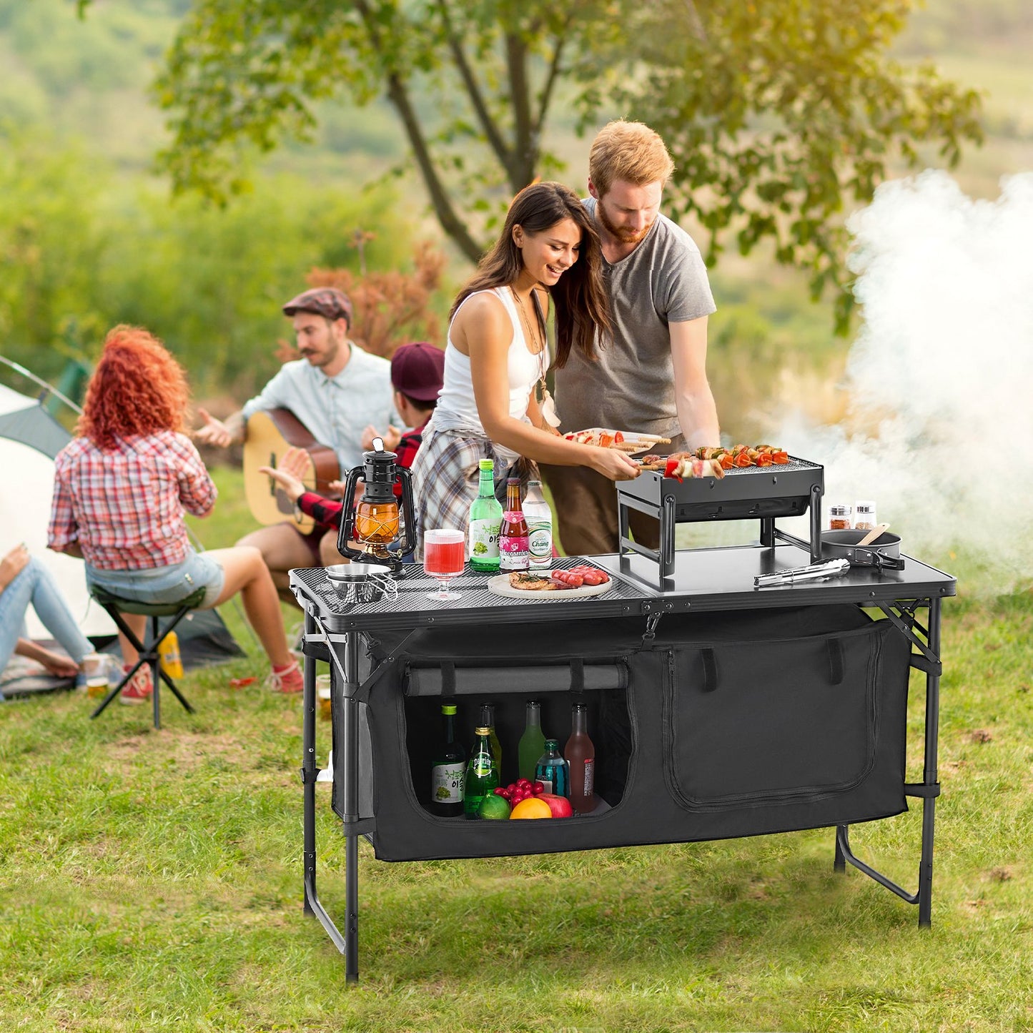 Hopfällbart campingköksbord – smart design för utomhusmatlagning