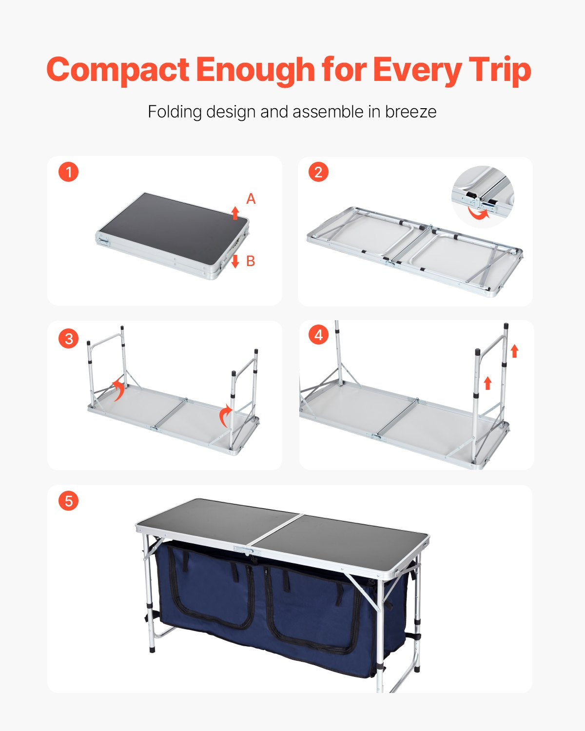 Hopfällbart campingköksbord – smart design för utomhusmatlagning